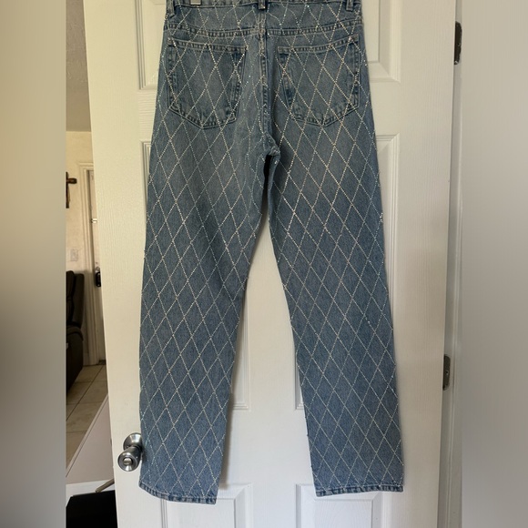 Zara Rhinestone High Rise Jeans - Picture 5 of 9